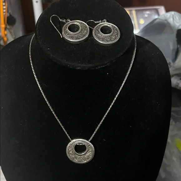 Brighton Elegant Silver Necklace and Earring Set - Picture 1 of 4